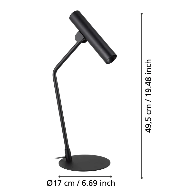 B-Ware Eglo Tischleuchte Nachttischlampe LED Almudaina schwarz Stahl 49 5 cm743