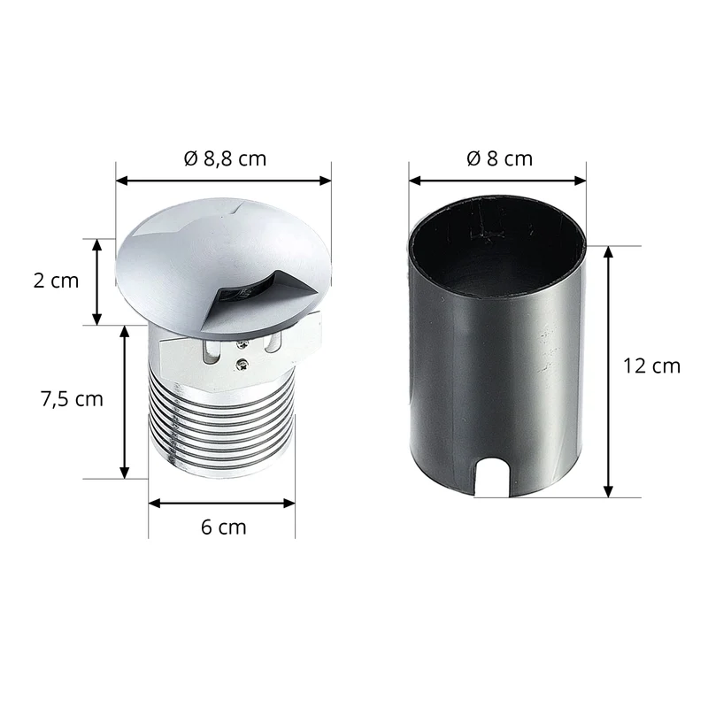B-Ware Lucande Bodeneinbauleuchte Bartosz Aluminium Wegeleuchte Garten-Sockelleuch91