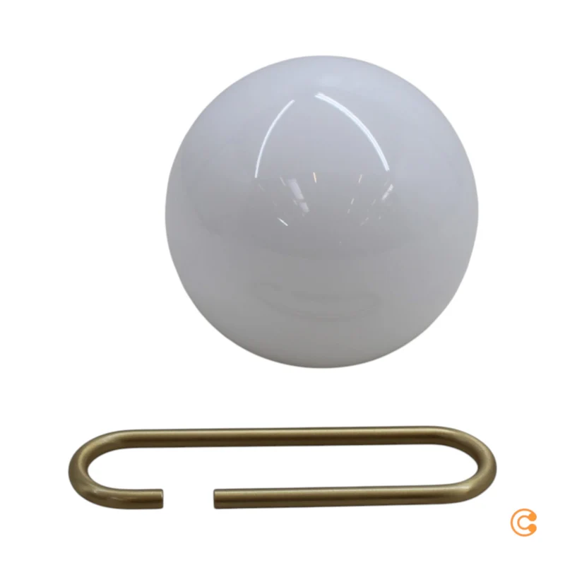 B-Ware Pendelleuchte Hängeleuchte nh s1 14 Kugel Messing Weiß satiniert Glas Lampe