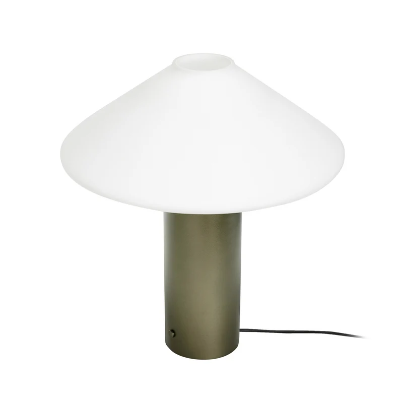 B-Ware Hübsch Tischleuchte Lampe Orbit Dunkelgrün Weiß Eisen Glas Schalter Dimmbar