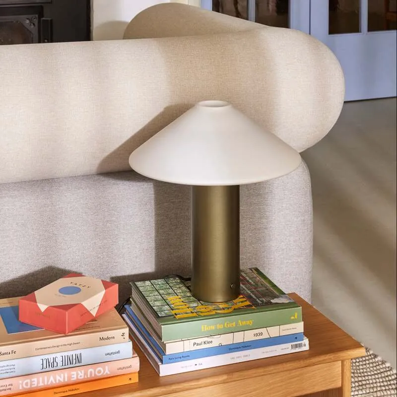 B-Ware Hübsch Tischleuchte Lampe Orbit Dunkelgrün Weiß Eisen Glas Schalter Dimmbar
