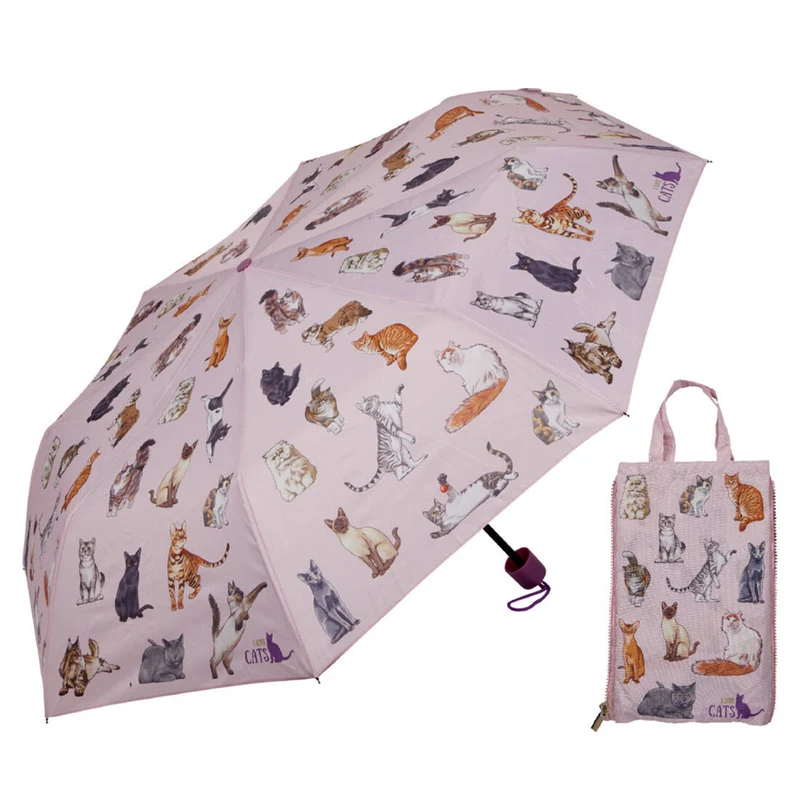 Taschenschirm mit Katzenmotiv