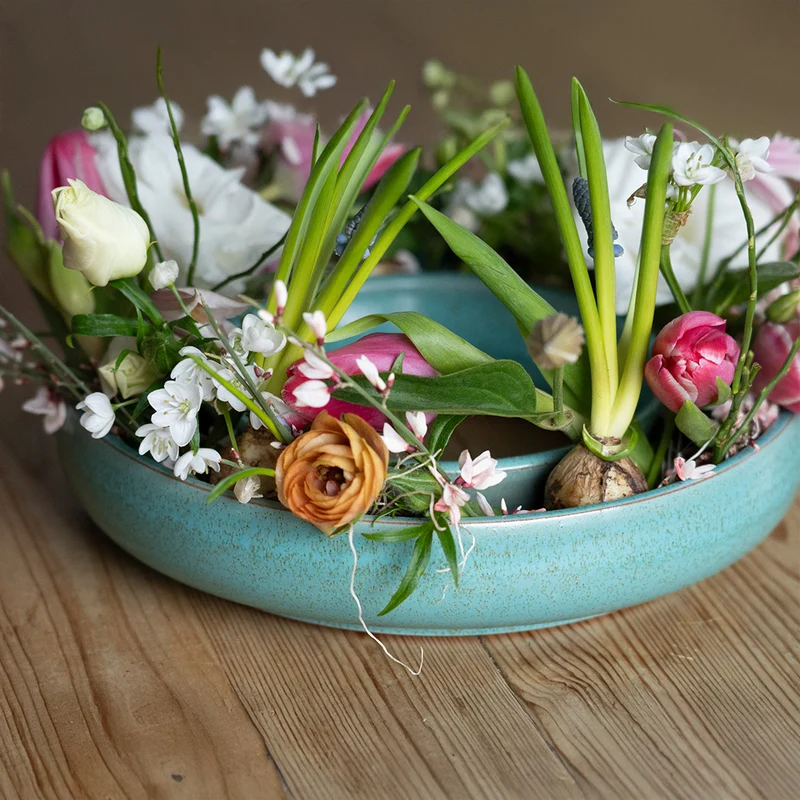 Blumenring Türkis aus Keramik
