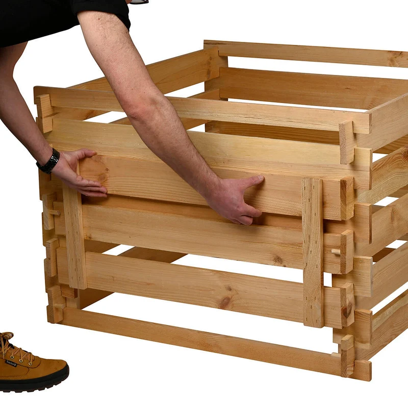 Holzkomposter mit Frontklappe Kiefer