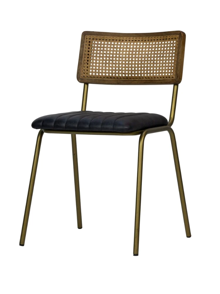 Ledar-Bl Stuhl aus echtem Leder Black