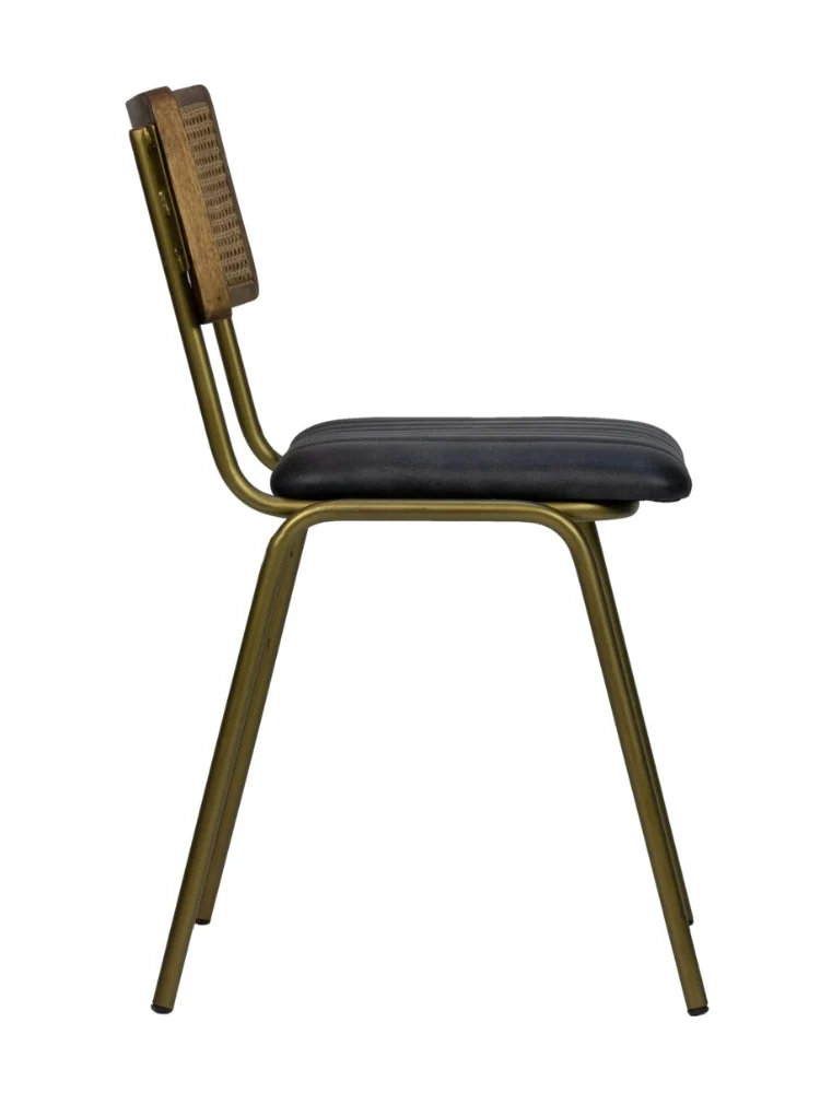 Ledar-Bl Stuhl aus echtem Leder Black