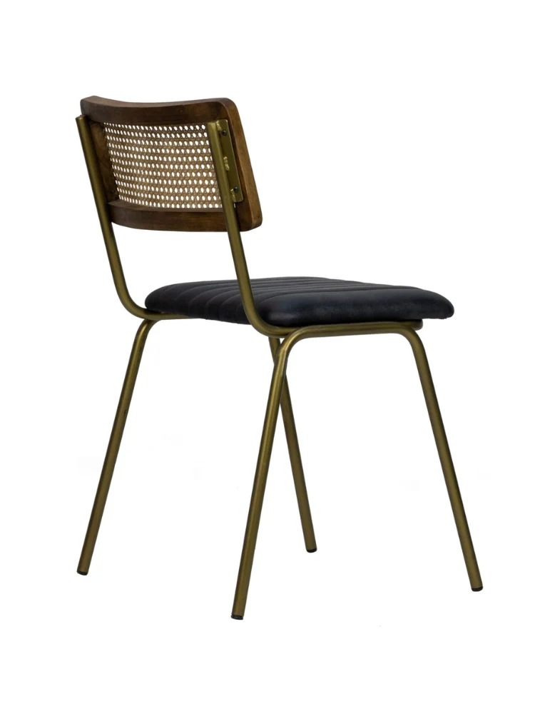 Ledar-Bl Stuhl aus echtem Leder Black