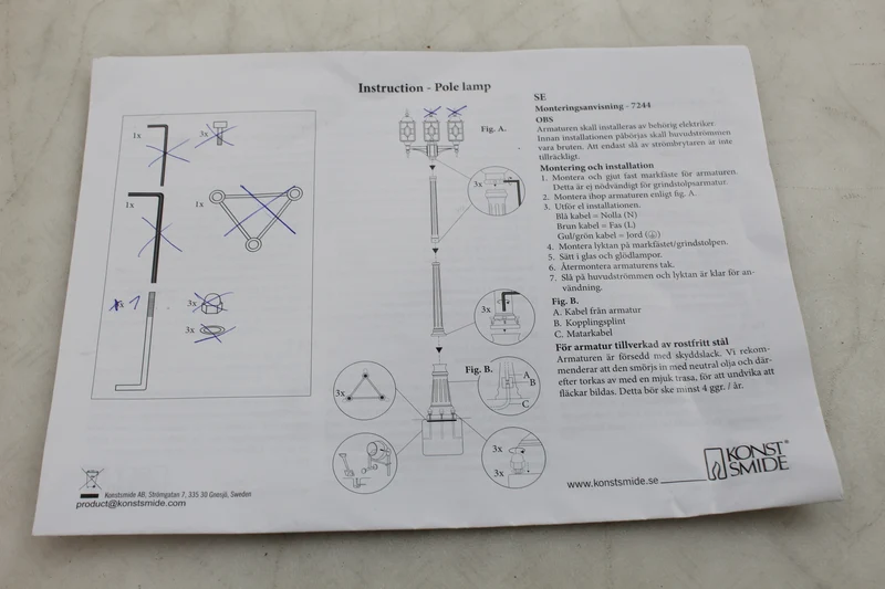 B-Ware Konstsmide 7244-759 Milano Außenleuchte Gartenlicht SIEHE TEXT/FOTO