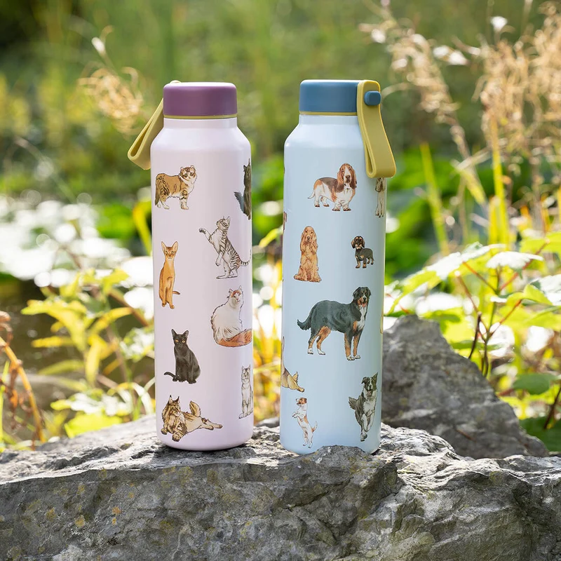 Isolierflasche mit Katzenmotiv