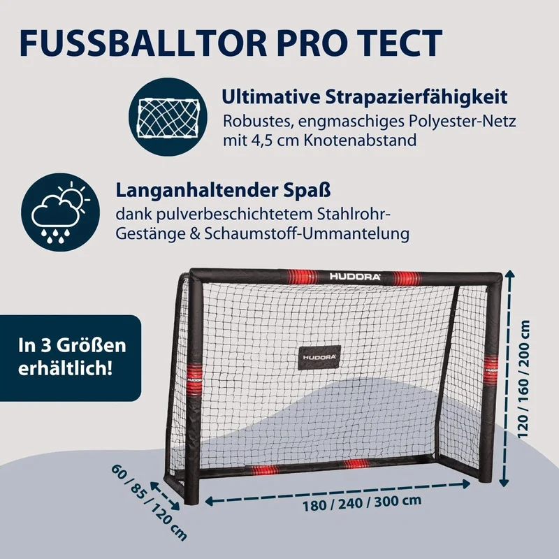 B-Ware HUDORA Fußballtor Pro Tect 180 Tor Fußballtor mit gepolstertem Aufprallschutz