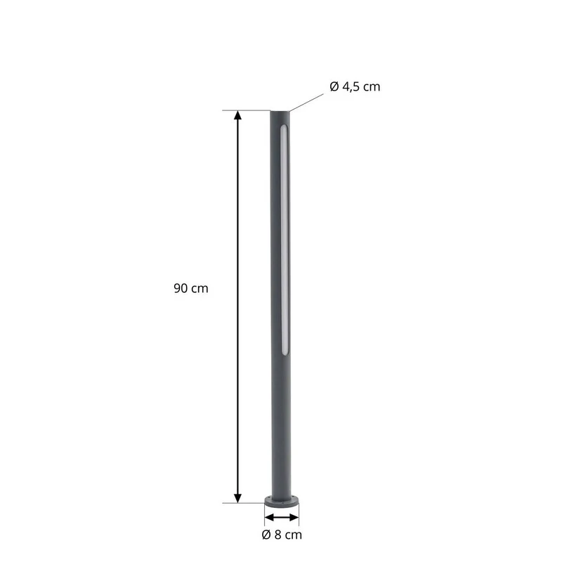 B-Ware Lindby Wegeleuchte Gartenleuchte Liravel LED Pollerleuchte anthrazit 90cm IP65