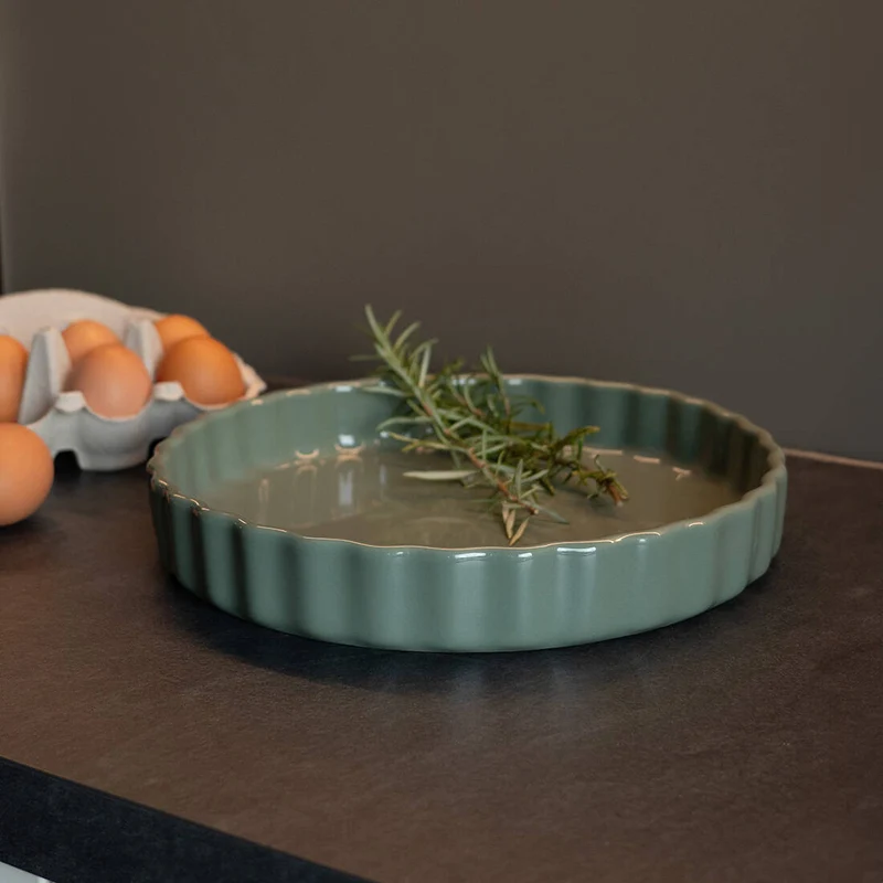 Tarteform Keramik lindgrün 27 cm