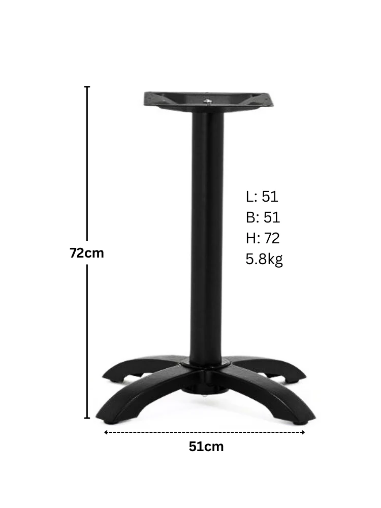 Aluminium Tischgestell Schwarz Höhe 72 cm
