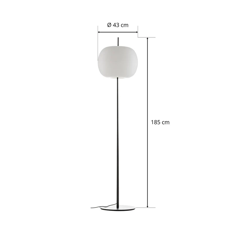 B-Ware Kundalini Stehleuchte Lampe schwarz Kushi XL 185 cm Dimmer Designerlicht Leuc287