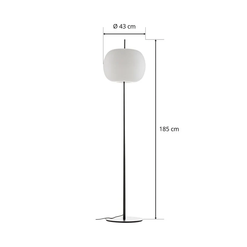 B-Ware Kundalini Stehleuchte Lampe schwarz Kushi XL 185 cm Dimmer Designerlicht Leuc287