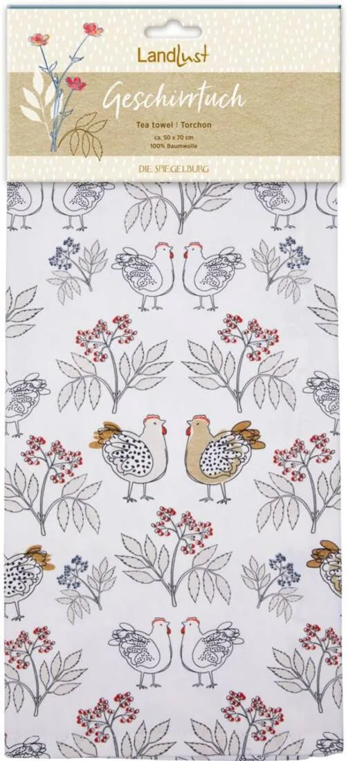 Geschirrtuch Huhn und Blume (2er-Set)