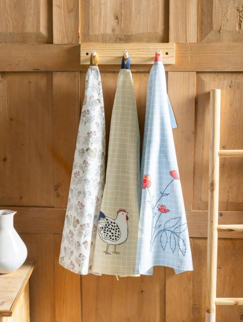 Geschirrtuch Huhn und Blume (2er-Set)