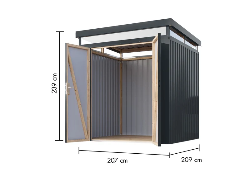 Karibu Metallhaus Aurum 2 in Anthrazit