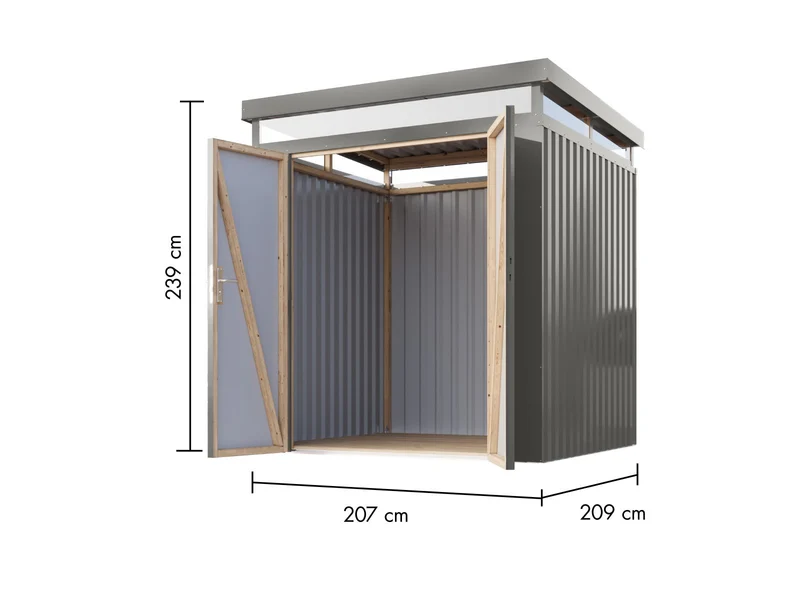 Karibu Metallhaus Aurum 2 in Graualuminium