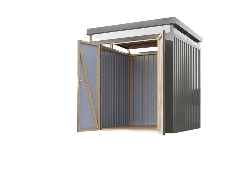 Karibu Metallhaus Aurum 2 in Graualuminium