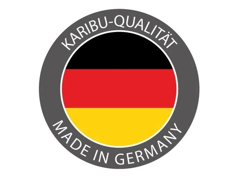 Karibu Sauna Elea inkl. 9 kW Ofen integr. Steuerung mit klassischer Saunatür -mit Dachkranz-