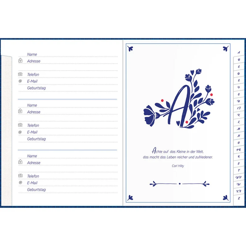 Adressbuch Blaue Blumen