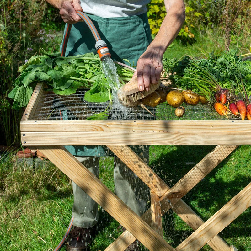 Erntetisch aus Kiefernholz, mit Waschfunktion