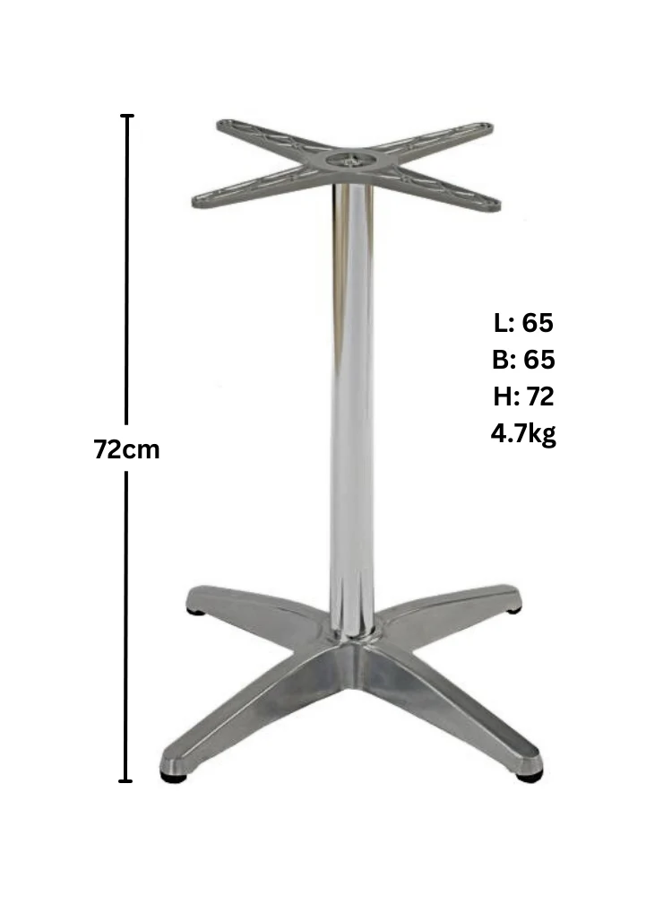 Aluminium Tischgestell Silber Höhe 72 cm