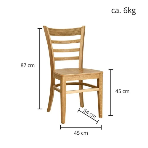 Harbi-02 Holzstuhl mit Holzsitz Eichenholz