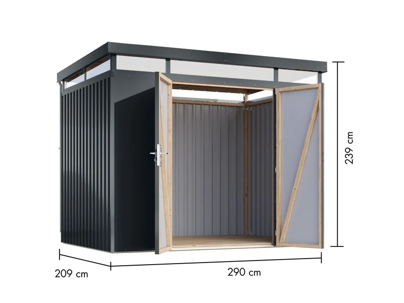 Karibu Metallhaus Aurum 3 in Anthrazit