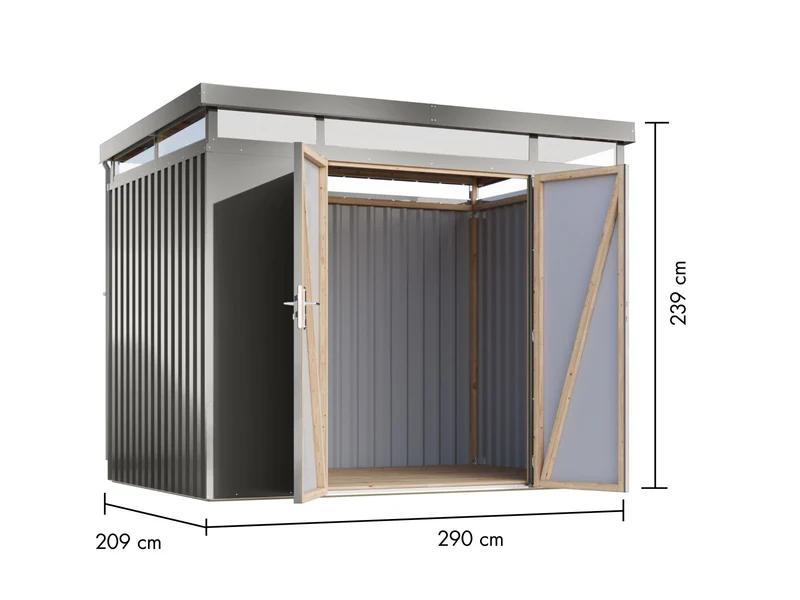 Karibu Metallhaus Aurum 3 in Graualuminium
