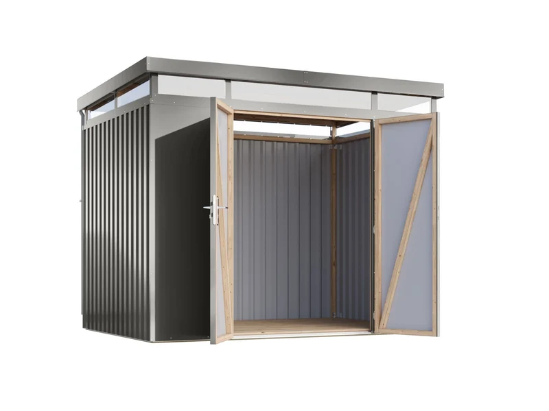 Karibu Metallhaus Aurum 3 in Graualuminium