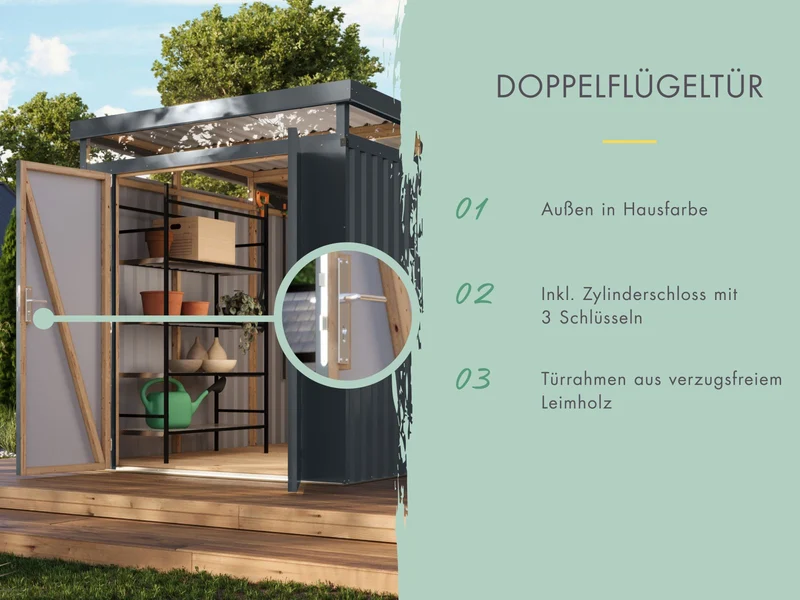 Karibu Metallhaus Aurum 3,5 in Anthrazit
