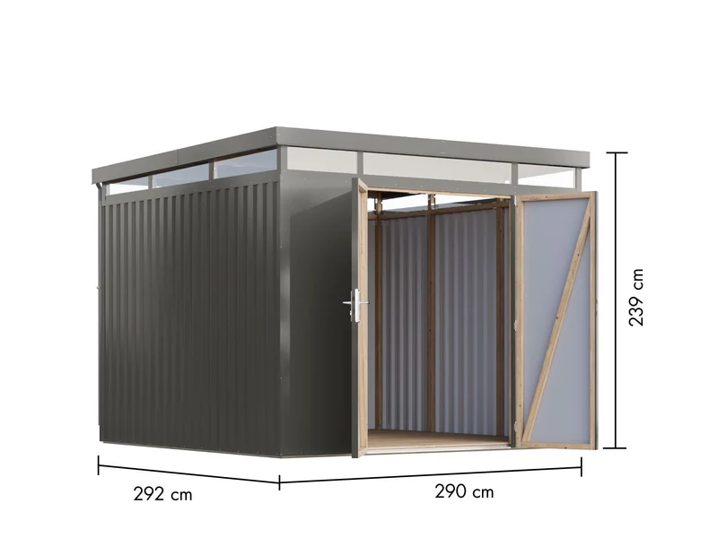 Karibu Metallhaus Aurum 3,5 in Graualuminium