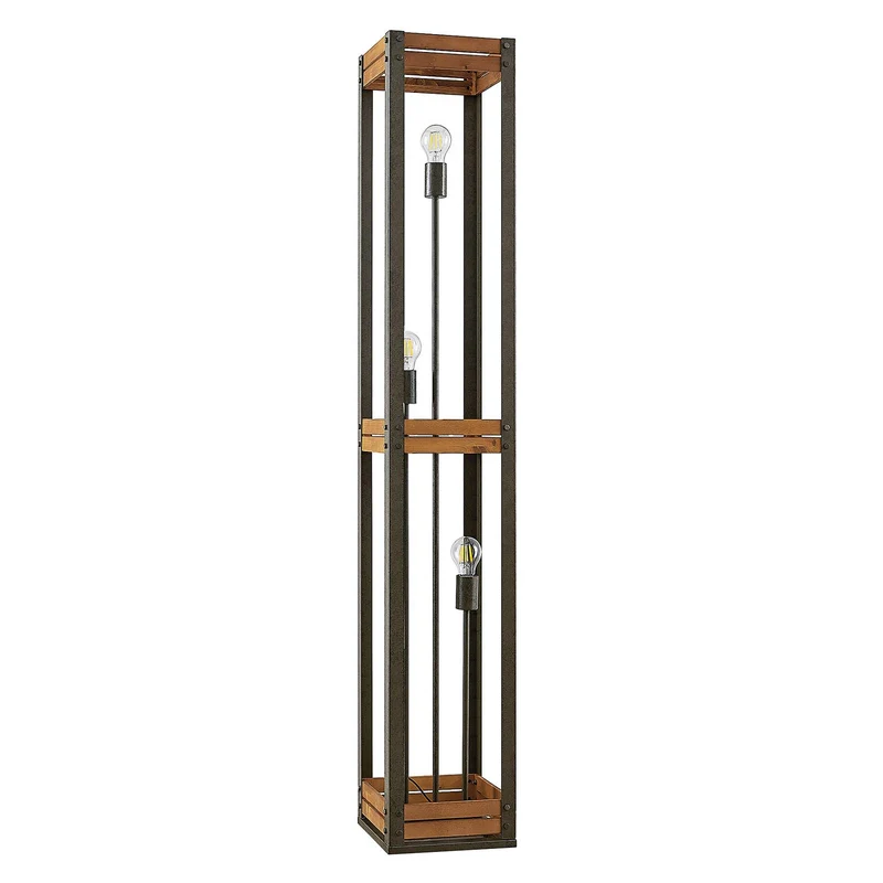 B-Ware Lindby Kanisa Stehleuchte Stehlampe Wohnzimmerlampe Lampe Leuchte Metall Holz912