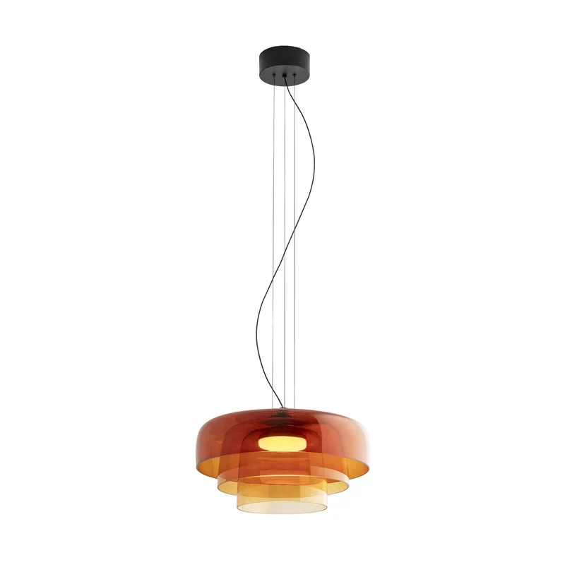 B-Ware LEDS C4 Pendelleuchte Hängeleuchte Levels Bernstein Glas Nahtrang Studio