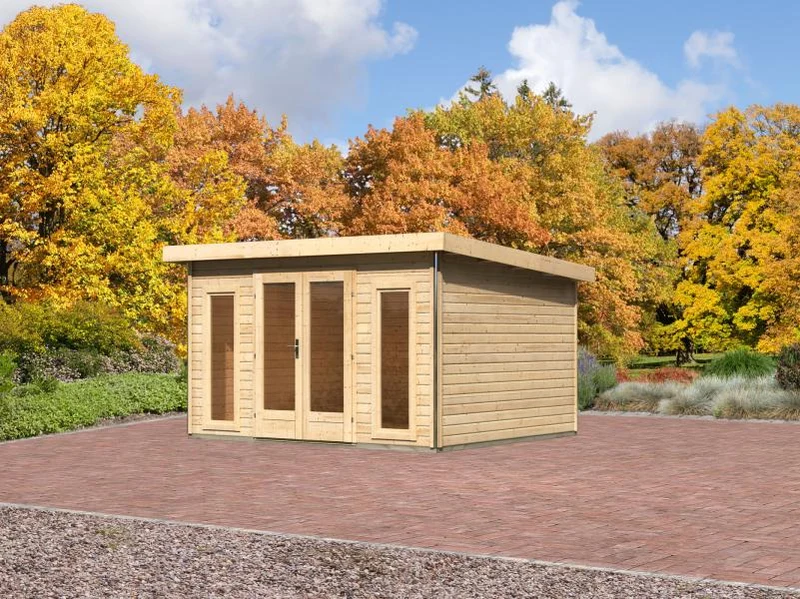 Karibu Gartenhaus Radeburg 2 natur 38 mm