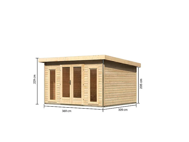 Karibu Gartenhaus Radeburg 2 natur 38 mm
