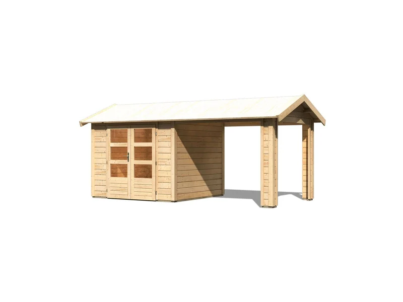 Karibu Gartenhaus Theres 3 natur- 1 Dachbausbauelement