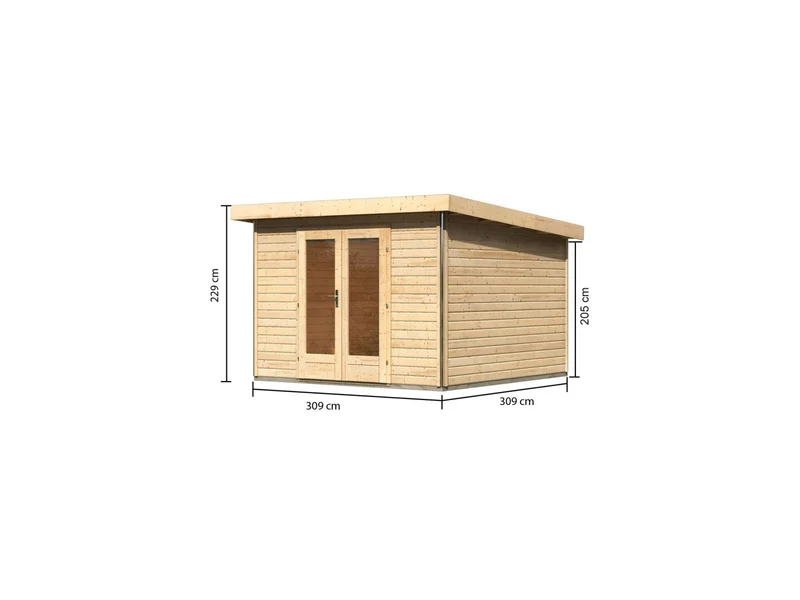 Karibu Gartenhaus Radeburg 1 natur 40 mm