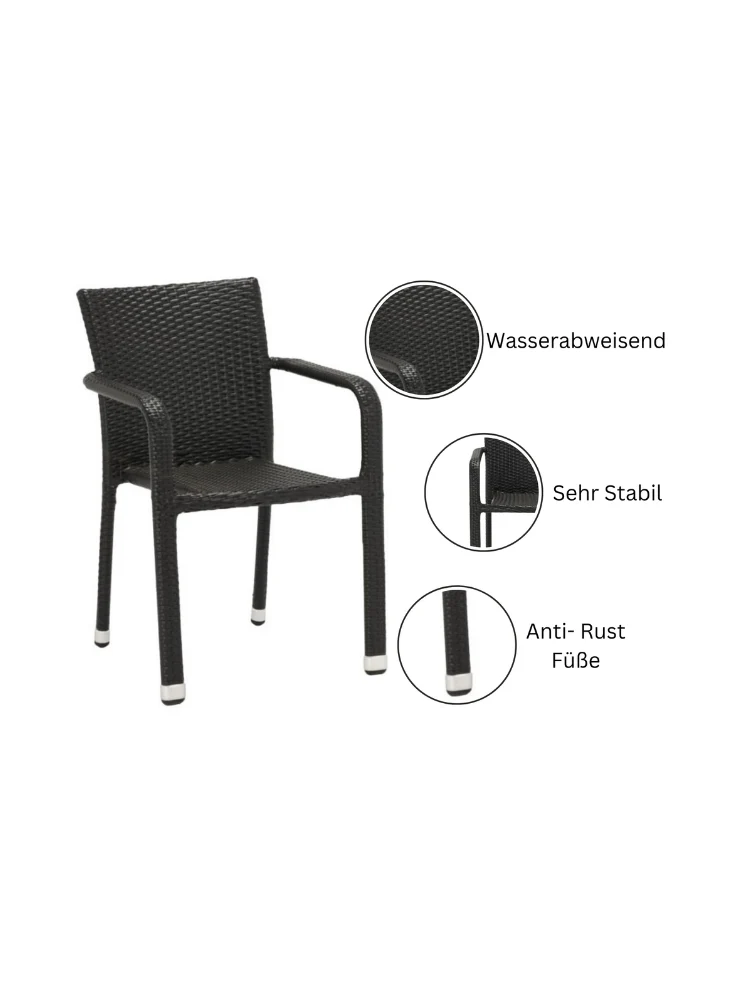 Tafal-03 Rattan Stuhl Aluminiumgestell -Stapelbar