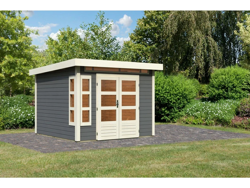 Karibu Gartenhaus Kastorf 6 terragrau - 28 mm