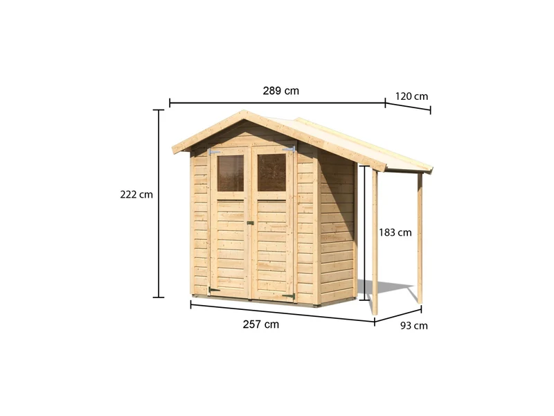 Karibu Gerätehaus Dana natur 14 mm