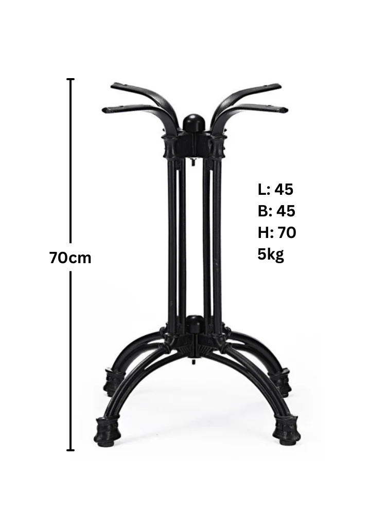 Aluminium-Tischgestell Schwarz Höhe 70 cm