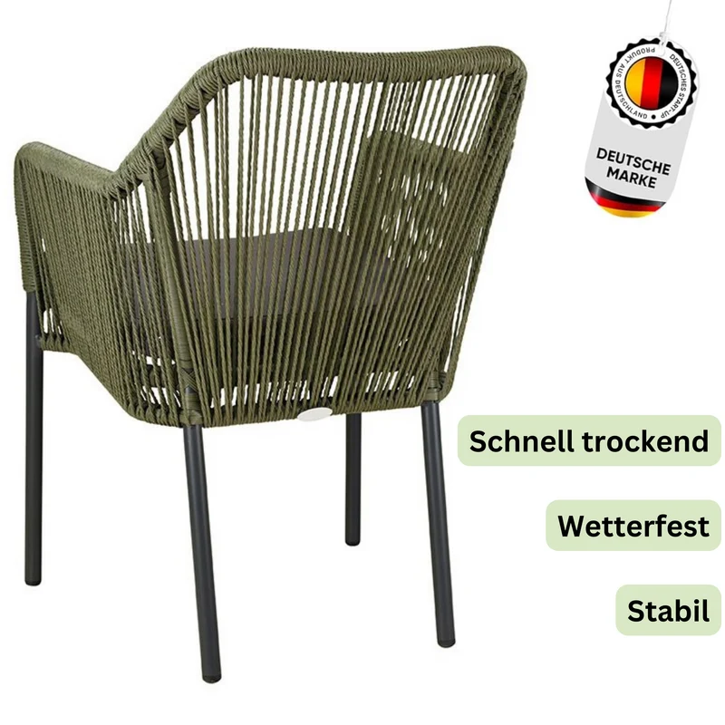 Terrassenstuhl mit Armlehnen inkl. Sitzkissens