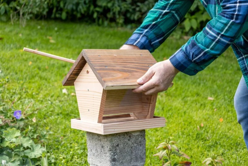 Vogelhaus mit Futterdepot