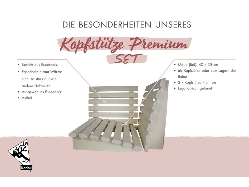 Karibu Kopfstütze Premium 3er Set