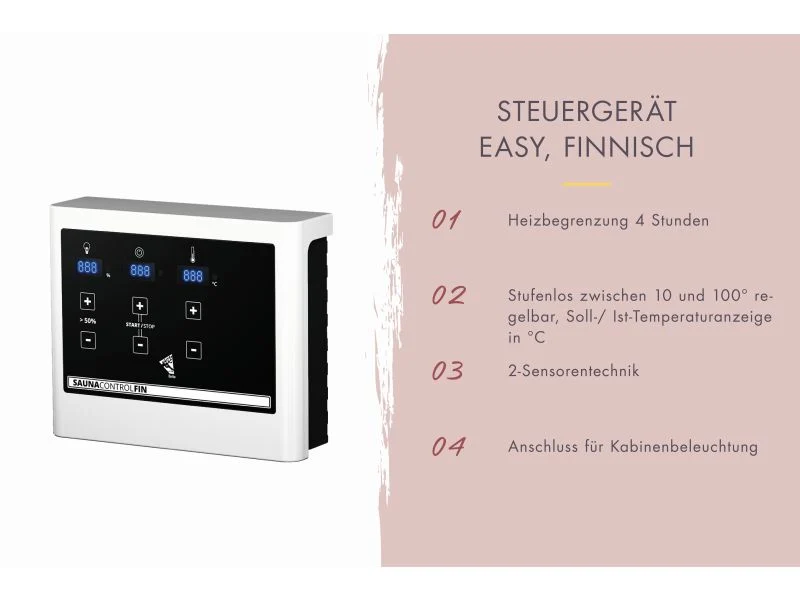 Karibu Saunaofen 9,0 kW externe Steuerung Easy und Steine