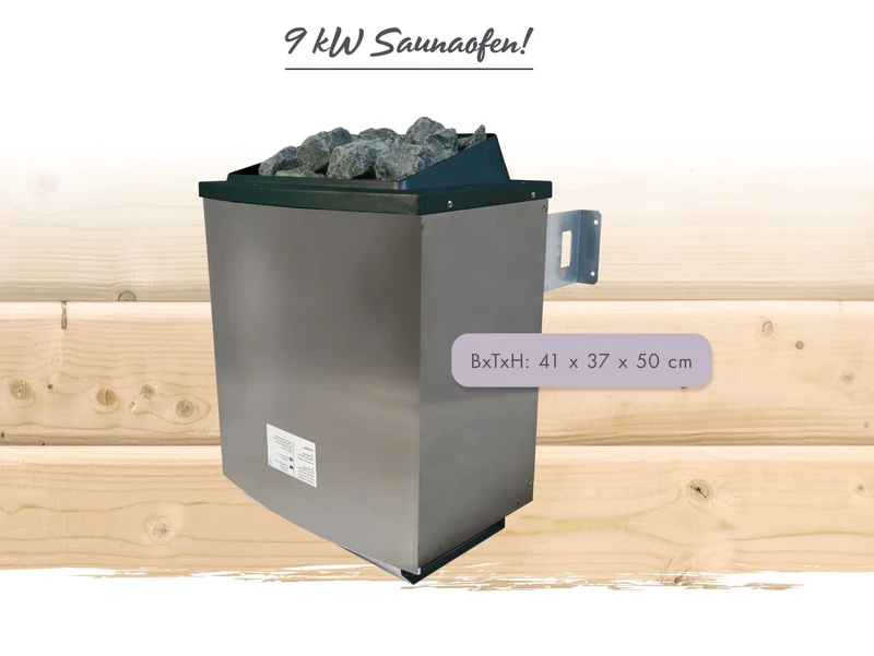 Karibu 9,0 kW Saunaofen Grundkörper für externe Steuerung und Steine