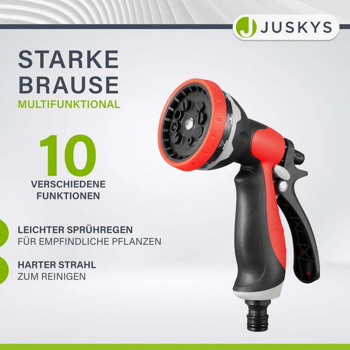 B-Ware Mobile Schlauchtrommel 30m Multifunktionsbrause Wandhalterung und Adaptern Rot